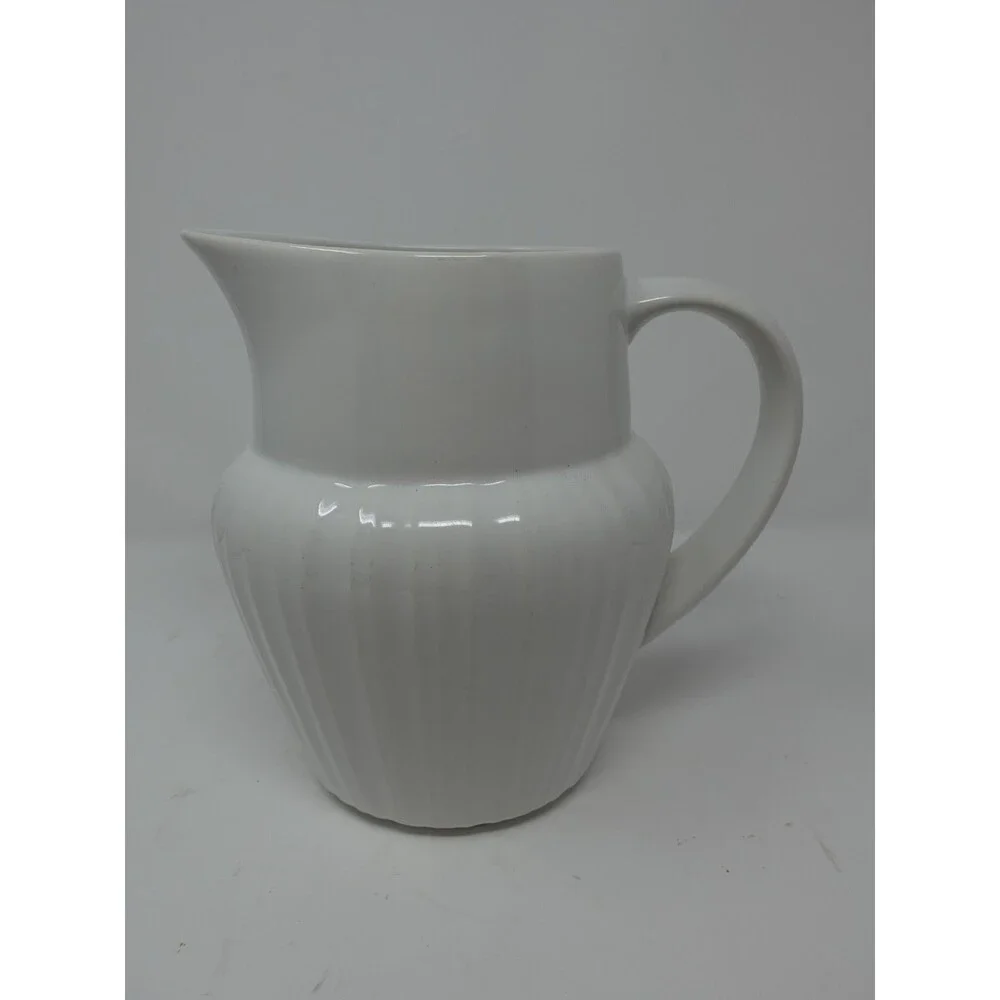 CorningWare Casual China White Ribbed Pitcher 1.5 Qt Tableware Thailand